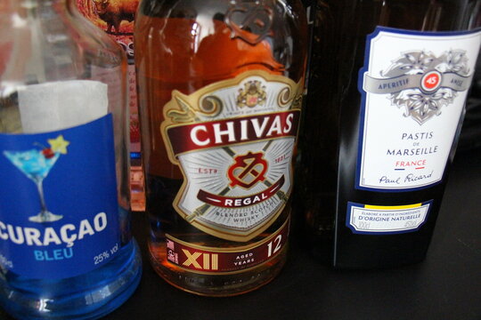 Chivas Regal whiskey bottle