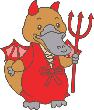 Cute set of platypus sticker with activity. Platypus 