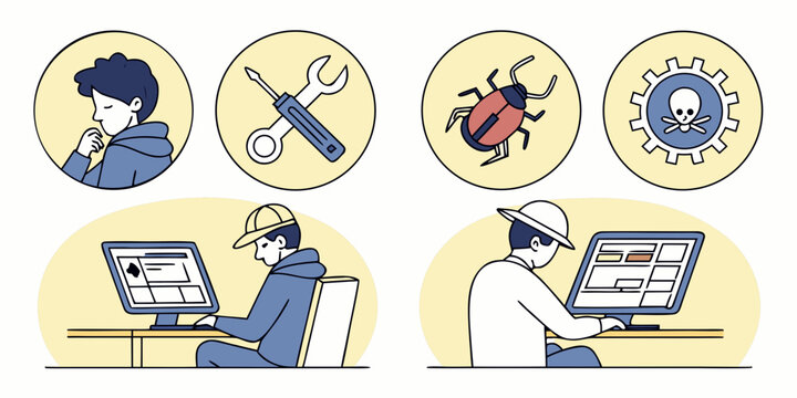 software developers working on a project Vector