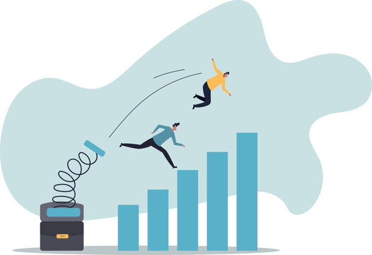 Competitive advantage or innovation to outsmart and overtake business winning, strategy or smart way to win business or career growth .human life and situation.