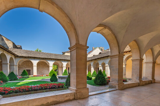 Cloister and convent of the Augustinians, Cr&eacute;mieu, Ain department,  France. The town offers traditional architecture with its narrow medieval streets and houses since XIIe century.