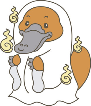 Cute set of platypus sticker with activity. Platypus 