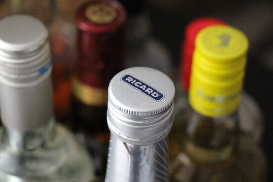 Bottle of Ricard, a pastis aperitif