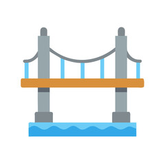 Fototapeta premium Flat vector illustration of a bridge over water source