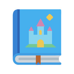 Obraz premium Stylized book illustration with castle graphic for childrens story