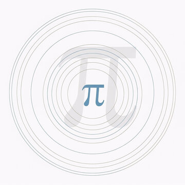Mathematical symbol pi in concentric circles on white background




