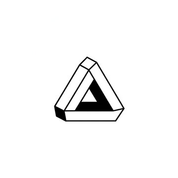 Minimalist Penrose Triangle Logo Isometric Vector Design