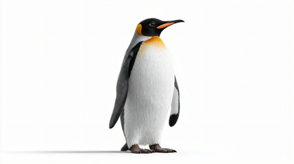 Obraz premium King Penguin Isolated on White – Antarctic Marine Bird