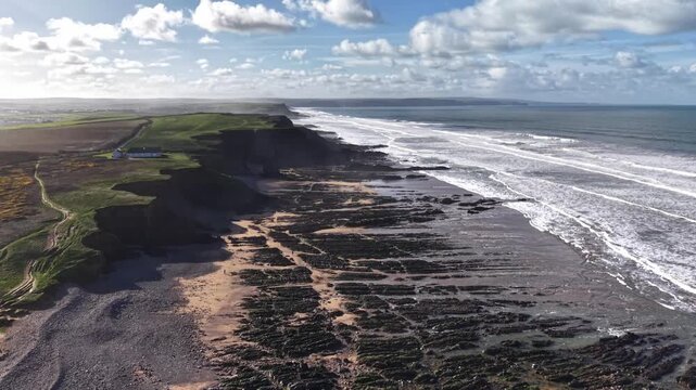 Northcott Mouth Cornwallview from above in early spring