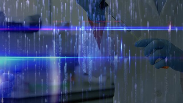 Vertical video: Right hand entering starting pipette hands drawing and ejecting into tube for assay