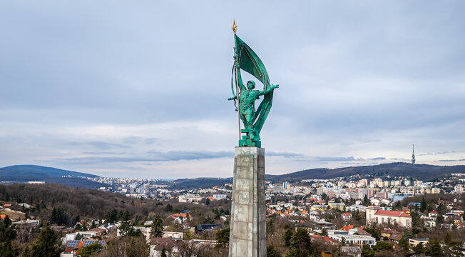 Slavin War Memorial Bratislava aerial view of monument and plaza