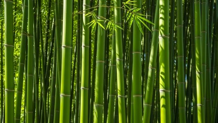 Fototapeta premium Bamboo forest green plant asian nature tree jungle background perfect for natural background