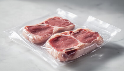 Pork chops vacuum packaged