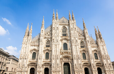 Facade of the cathedral church of Milan (Duomo di Milano), Lombardy, Italy