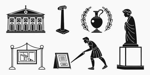 Fototapeta premium a collection of ancient greek and roman symbols Vector