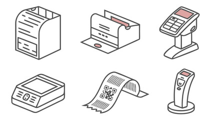 a collection of six different types of pos terminals Vector © rabi