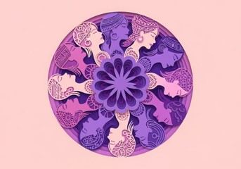 Intricate purple easter egg design with floral patterns