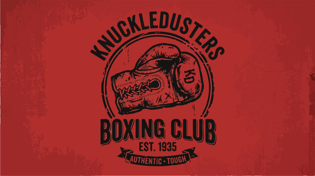Knuckledusters Boxing Club Vintage Logo Design.