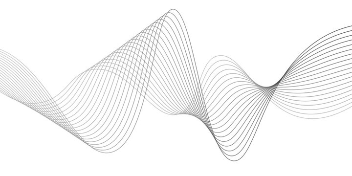 Abstract black and white dynamic wave background with flowing lines and rhythmic motion for tech and creative design