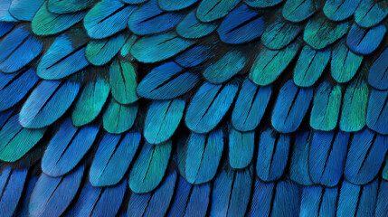 Obraz premium Microscopic Close-Up of a Morpho Butterfly Wing with Iridescent Scales