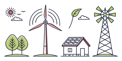 renewable energy sources and a house Vector © Akshay