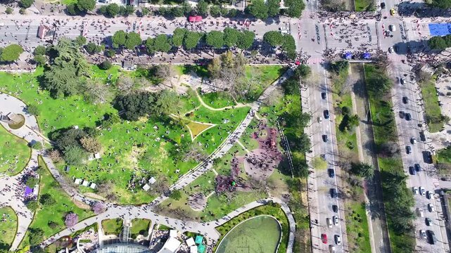 Albania Tirana "Parku Rinia" streets and parks full of peoples, Spring Day celebration, 14 March 2026