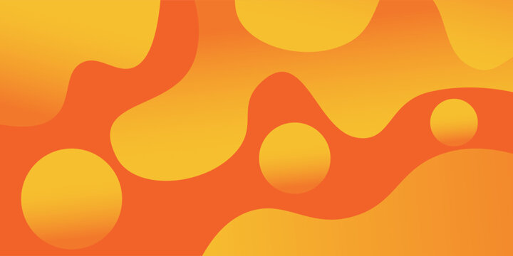 Liquid color background design. Orange elements with fluid gradient. Dynamic shapes composition. Vector illustration