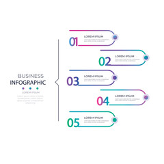 A business infographic template with five colorful options for presenting information in a modern and visually appealing way.