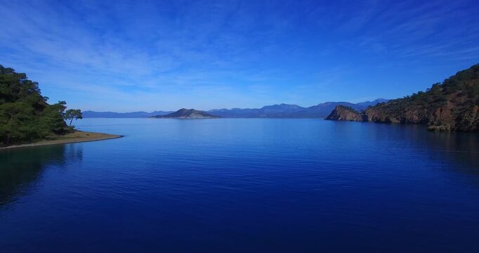 aerial footage of mediterranean beaches and bays gocek fethiye turkey