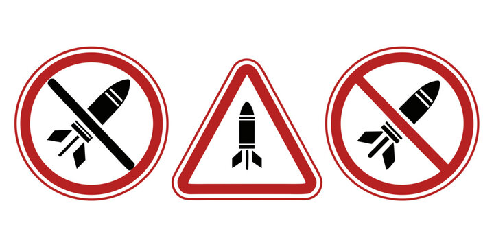 Warning signs for rockets and missiles Vector