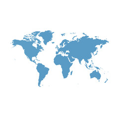 Obraz premium World Map Illustration Blue Globe Earth Continents Countries Geography Education Travel Tourism Global View Vector Graphic Design