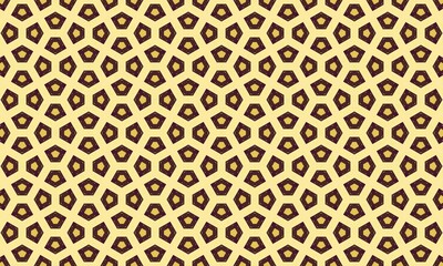 Fototapeta premium Geometric pattern with repeating brown and yellow shapes, abstract design, seamless texture, modern aesthetic, decorative background