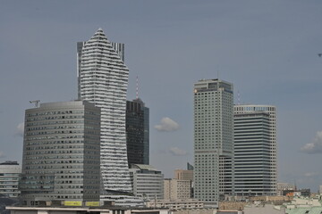 Obraz premium City architecture in Warsaw Poland with modern buildings