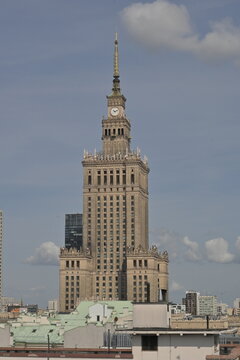 Palace of Culture and Science skyscraper in Warsaw city Poland