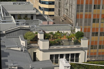 City architecture in Warsaw Poland with modern buildings