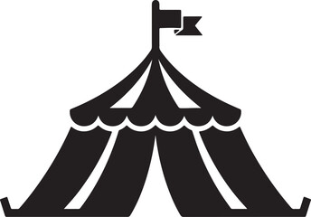 Black and white circus tent with flag on also transparent background festival © PixelSaga MH2 