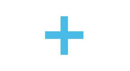 Obraz premium A simple blue plus sign on a white background as a vector graphic