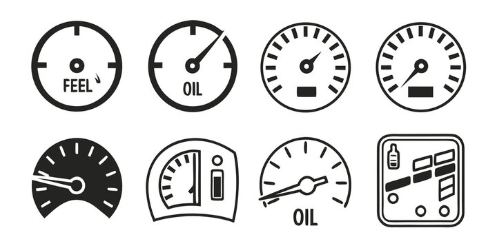 a collection of car dashboard gauges and dials Vector