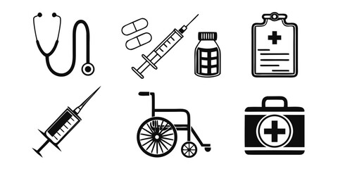Obraz premium medical equipment and symbols Vector