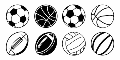 a collection of sports balls on a white background Vector © Sa