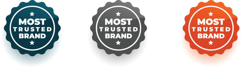 set of most trusted brand sticker in various colors © Usama Zahoor