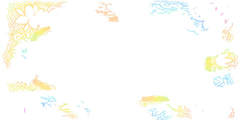 Obraz premium An elegant autumn nature illustration featuring a decorative floral frame with colorful butterflies, orange fall leaves, and yellow flower patterns for a seasonal vector card design