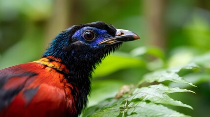 Fototapeta premium Stunning Close-Up of Wilson's Bird of Paradise in Natural Habitat