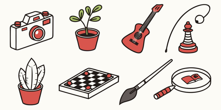 a collection of various hobbies and interests Vector