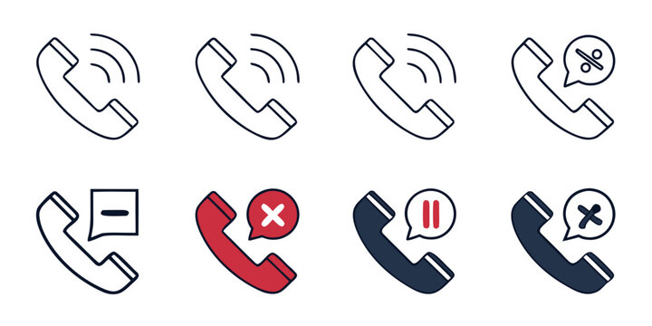 various telephone icons in different colors and styles Vector