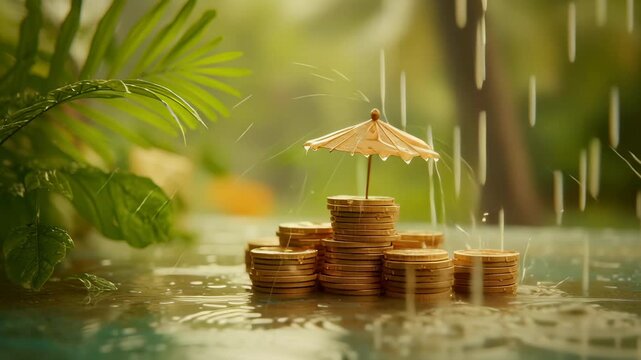 Serene scene of stacked gold coins symbolizing wealth investment and financial growth