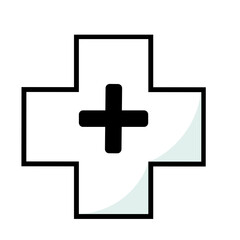 Obraz premium Minimalist Medical Plus Icon. UI symbol for adding a new service, patient, or benefit in a healthcare, hospital, or insurance application design.