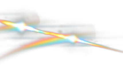 Colorful light streaks on a transparent background captured during a bright day in a studio setting