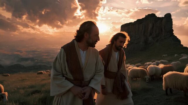 Gad and Asher were tending the sheep, these two men were Jacob's sons by his wife Zilpah