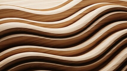 Obraz premium A close-up view of a wavy wooden design with brown and beige layers